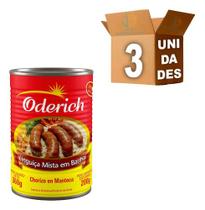 Kit 3 Linguiça Mista Em Banha Oderich Lata
