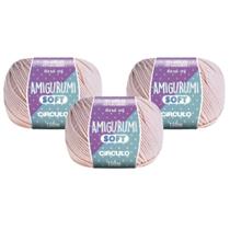 Kit 3 Linha Fio Amigurumi Soft Circulo - 150m/65g