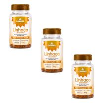 Kit 3 Linhaça Dourada Chamel 60 Cápsulas 1000mg Original