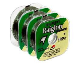 Kit 3 Linhas Mono Raiglon 0,435mm 42lbs/18,8kg - (3x 100 Metros)