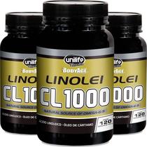 Kit 3 Linolei Cl 1000 Óleo De Cártamo Unilife 120 Cápsulas Kit 3 Linolei Cl 1000 Óleo De Cártamo Unilife 120 Cápsulas
