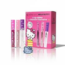 Kit 3 Lip Glitters + Chaveiro Espelhado Hello Kitty