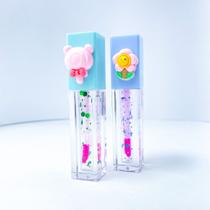 Kit 3 lip gloss bichinhos com glitter divertido ação hidratante - Filó Modas