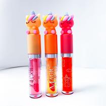 Kit 3 lip gloss unicórnio fofo mágico brilho natural - Filó Modas