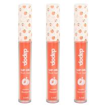 Kit 3 Lip Oil Fruits Lips De Pêssego Com Vitamina E - Dapop
