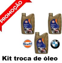 Kit 3 Litros De Óleo Gulf 5W40 Syntrac 100% Sintético Motos