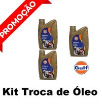 Kit 3 Litros De Óleo Gulf Syntrac 10w40 100% Sintético Motos