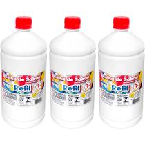 Kit 3 Litros Refil Líquido Para Máquina De Bolha De Sabão Perfumada Brasilflex