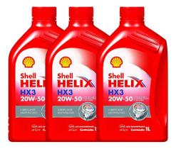 Kit 3 Litros Shell 20w-50 Óleo Motor Sl Helix Hx3 Mineral Kit 3 Litros Shell 20w-50 Óleo Motor Sl Helix Hx3 Mineral