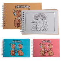 Kit 3 Livro De Colorir Adulto Capivara Desenhos Variados
