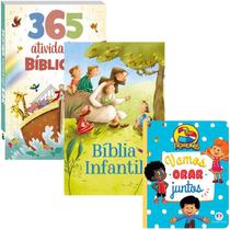 Kit 3 Livros 365 Atividades Bíblicas + Bíblia Infantil + 3 Palavrinhas - Vamos Orar Juntos