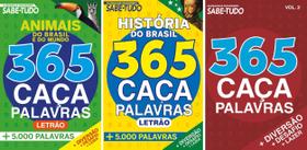 Kit 3 Livros 365 Caça Palavras + 15000 Palavras Almanaque Passatempos