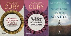 KIT 3 LIVROS AUGUSTO CURY Mulheres inteligentes, relações saudáveis + Nunca desista de seus sonhos + As regras de ouro