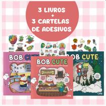 Kit 3 Livros Bob Cute Filmes Séries Cotidiano Dia a Dia Ilustrações Fofas Colorir Relaxar