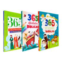 Kit 3 Livros Coleção 365 Caça-palavras com Histórias Bíblicas + Atividades Bíblicas
