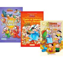 Kit 3 Livros Contos Clássicos Para Crianças Com a Turma Da Mônica Fábulas Contos Clássicos