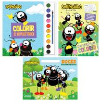 Kit 3 Livros De Colorir Smilinguido Aquarela Blocão E Livro Tapete Com Ensinamento Valores Cristãos