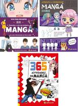 Kit 3 Livros Desenhe e Crie o seu Mangá: Aprenda a Desenhar Chibis, Mangá Geral + 365 Atividades Kit 3 Livros Desenhe e Crie o seu Mangá: Aprenda a Desenhar Chibis, Mangá Geral + 365 Atividades