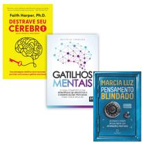 Kit 3 Livros, Destrave seu cérebro + Gatilhos Mentais + Pensamento Blindado, Marcia Luz, Gustavo Ferreira, Faith Harper