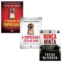 Kit 3 livros físico, O Segredo Da Empregada + A Empregada Está De Olho + Nunca Minta - Freida Mcfadden