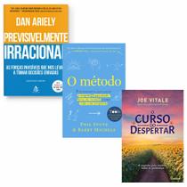 Kit 3 Livros físicos, O curso do despertar + O Método + Previsivelmente irracional, Dan Ariely, Phil Stutz, Joe Vitale