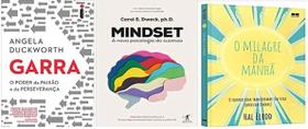 Kit 3 Livros Garra + Mindset + O Milagre Da Manha