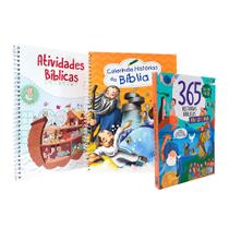 Kit 3 Livros Infantil Atividades Bíblicas + Colorindo Histórias da Bíblia + 365 Histórias Bíblicas para Ler e Ouvir