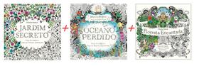 Kit 3 livros Johanna Basford Jardim Secreto + Oceano Perdido + Floresta Encantada