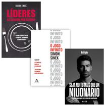 Kit 3 Livros, Líderes se Servem por último+ Seja muito mais que um milionário+ O jogo infinito,Simon Sinek,Rodrigo Gomes
