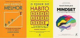 KIT 3 LIVROS Mais rápido e melhor + O poder do hábito + Mindset - Objetiva