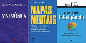 KIT 3 LIVROS Mnemonica + Mapas Mentais + Aprendendo Inteligencia