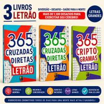 Kit 3 Livros Passatempos Com Letras Grandes + 1.000 Jogos Palavras Cruzadas e Criptograma L ETRÃO Kit 3 Livros Passatempos Com Letras Grandes + 1.000 Jogos Palavras Cruzadas e Criptograma L ETRÃO