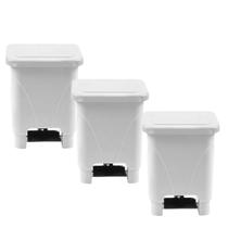Kit 3 Lixeira Com Pedal 15 Litros Para Cozinha Banheiro Hospital Cor Branco Kit 3 Lixeira Com Pedal 15 Litros Para Cozinha Banheiro Hospital Cor Branco