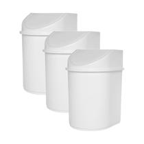 Kit 3 Lixeira Organizadora Basculante 12 Litros Para Canto Com Tampa Jaguar 0018