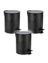 Kit 3 Lixeira Pedal 5L Hexagon Balde Lixo Banheiro Cozinha Kit 3 Lixeira Pedal 5L Hexagon Balde Lixo Banheiro Cozinha