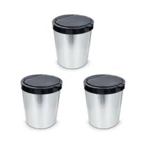 Kit 3 Lixeiras 10 Litros Com Tampa Automática Arqplast
