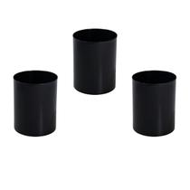 Kit 3 Lixeiras 12l Sem Tampa P/ Banheiro (preto E Branco)