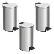 Kit 3 Lixeiras Aço Inox Pedal Loop 5l Tramontina 94547005