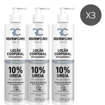 Kit 3 Loção Hidratante Corporal Pele Seca 10% Ureia Sem Perfume 500ML Review Care