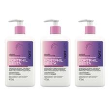 Kit 3 Loção Hidratante Para Gestante Fortphil Gesta 473ml Fortlife