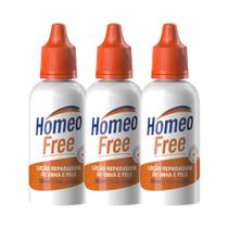 Kit 3 Loção Reparadora de Unha e Pele Gotas Antifungos Homeo Free Nobrevie 30ml