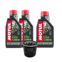 Kit 3 Lts Motul 5100 4t 10w30 + Filtro Óleo Fram Ph6017A