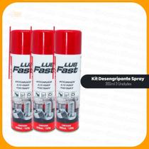 Kit 3 Lubrificante Desengripante Spray Lub Fast 300ml