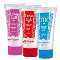 Kit 3 Lubrificante Íntimo Deslizante Love Lub Neutro Hot e Ice Kit 3 Lubrificante Íntimo Deslizante Love Lub Neutro Hot e Ice
