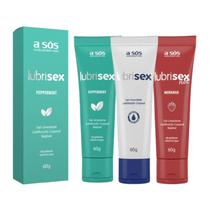 Kit 3 Lubrificantes Íntimo Base D'água Lubrisex 60g - A Sós