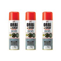 Kit 3 Lubrificantes Seco em Spray Grafite 175g 300ml Orbi