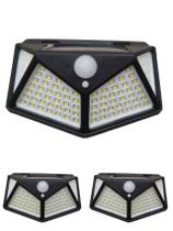 KIT 3 Luminária Energia Solar Parede Led Sensor Presença 3 Funções branoc frio KIT 3 Luminária Energia Solar Parede Led Sensor Presença 3 Funções branoc frio