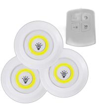 Kit 3 Luminária Lâmpada Led Spot Sem Fio Controle Remoto Kit 3 Luminária Lâmpada Led Spot Sem Fio Controle Remoto