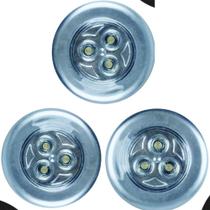 Kit 3 Luminaria Lampada Red De Toque A Pilha Adesiva - House Tools Kit 3 Luminaria Lampada Red De Toque A Pilha Adesiva - House Tools