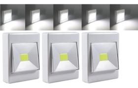 KIT 3 Luminária Led 3w Switch Light Luz Emergência KIT 3 Luminária Led 3w Switch Light Luz Emergência
